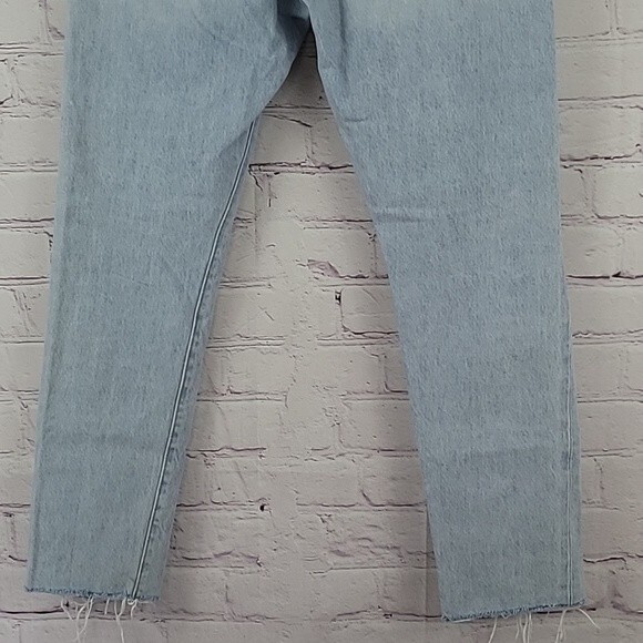 Levi’s 501 Button Fly Raw Hem Distressed White Oak Cone Denim Jeans. Size 28 - Picture 8 of 13